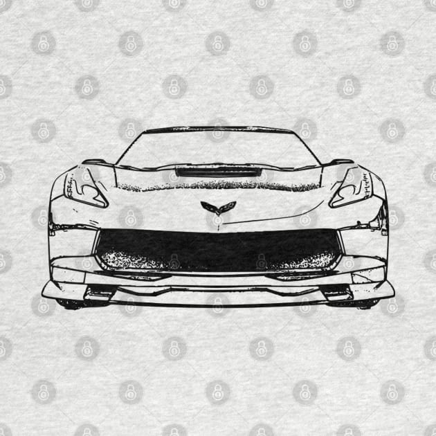 Corvette C7 Black Sketch by CharlieCreator